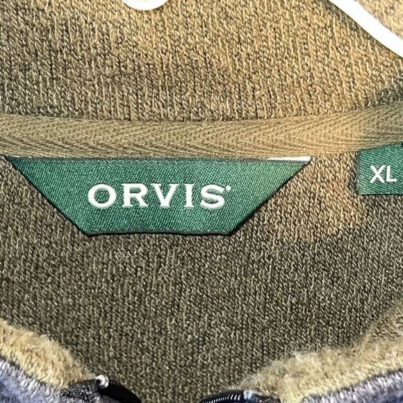 Orvis Long Sleeved Sweater Men’s XLarge Gray 1/4 Zip Long Sleeve Knit Ribbed Hem - Picture 6 of 11